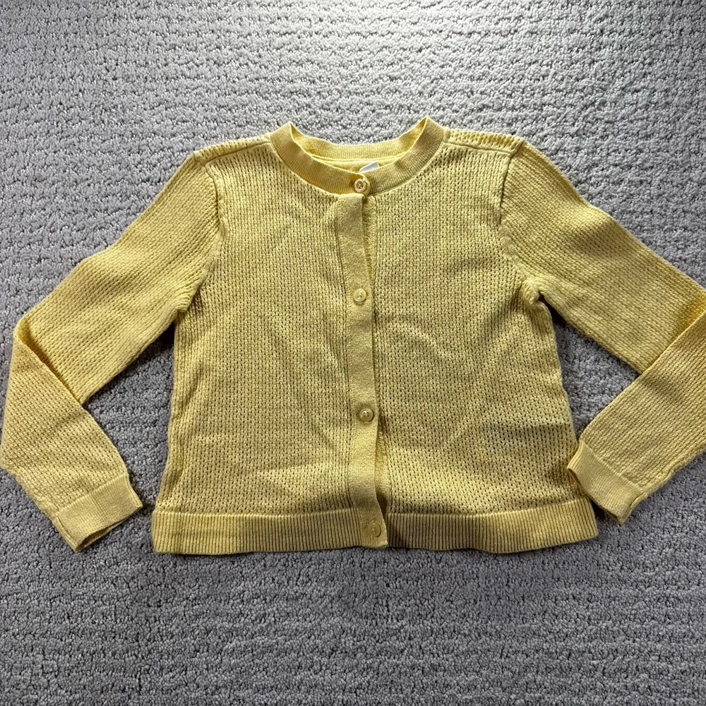 Gap Kids Girls Yellow Knit Cardigan Size XS 4-5